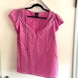 Calvin Klein caped sleeve cotton blouse